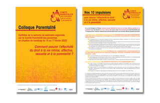 Colloque parentalité Comité Parentalité effectivité des droits à une vie intime, affective, sexuelle et parentale